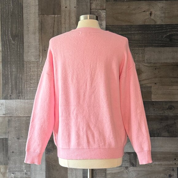 Main Strip pink holiday sweater small rainbow Merry Christmas party winter - Picture 5 of 8